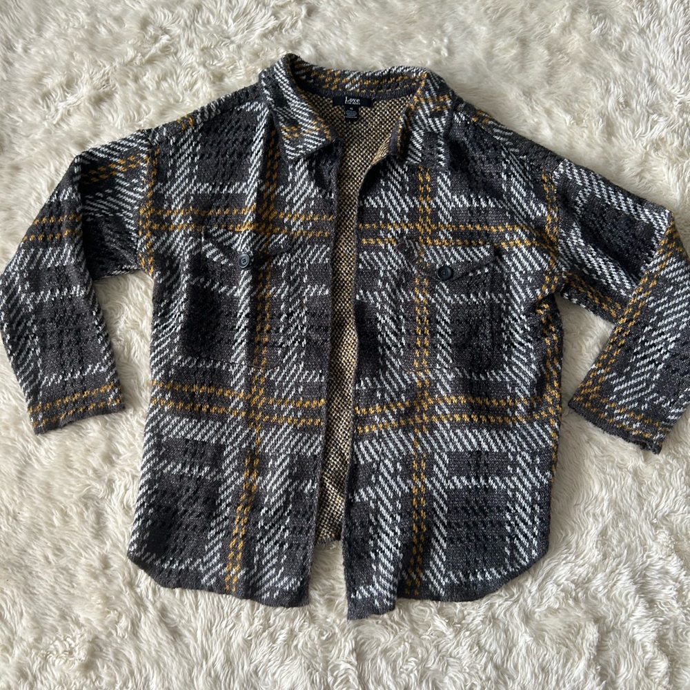 Plaid Button-Up Jacket